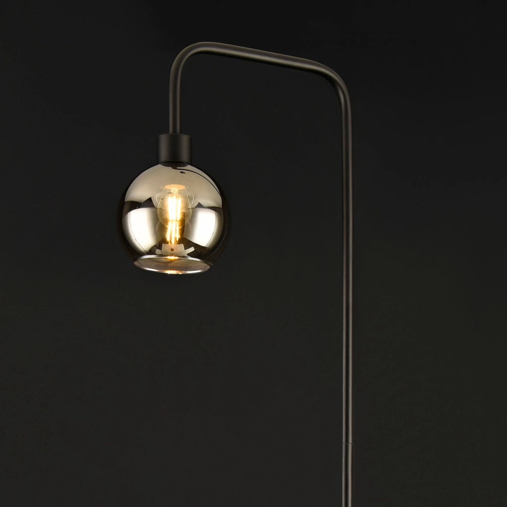 Lampada da terra alta 155 cm Lampada a Stelo Nero con Paralume in Plastica Traslucida Piantana con Portalampadina