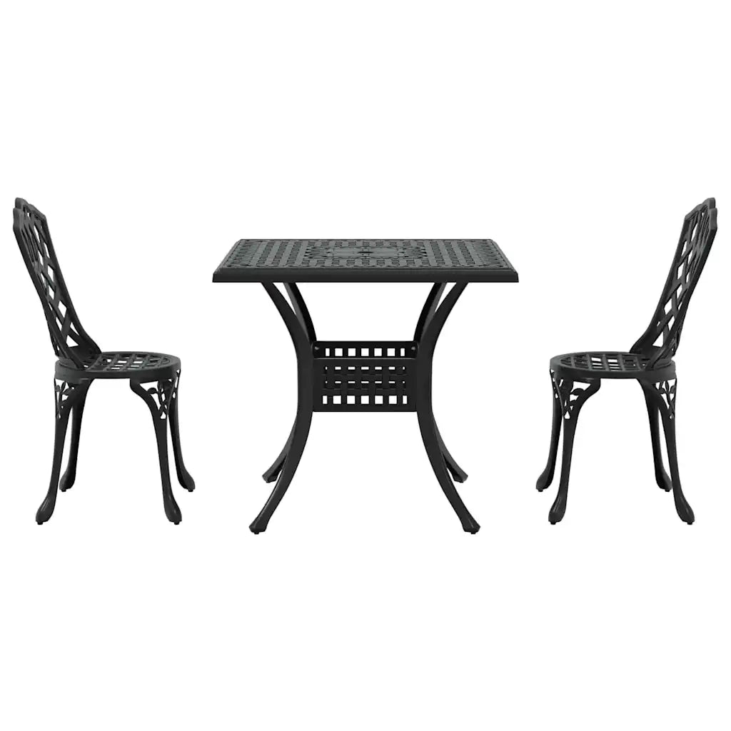 Set di Tavolo da Giardino 3 pcs Nero Alluminio pressofuso 3334749