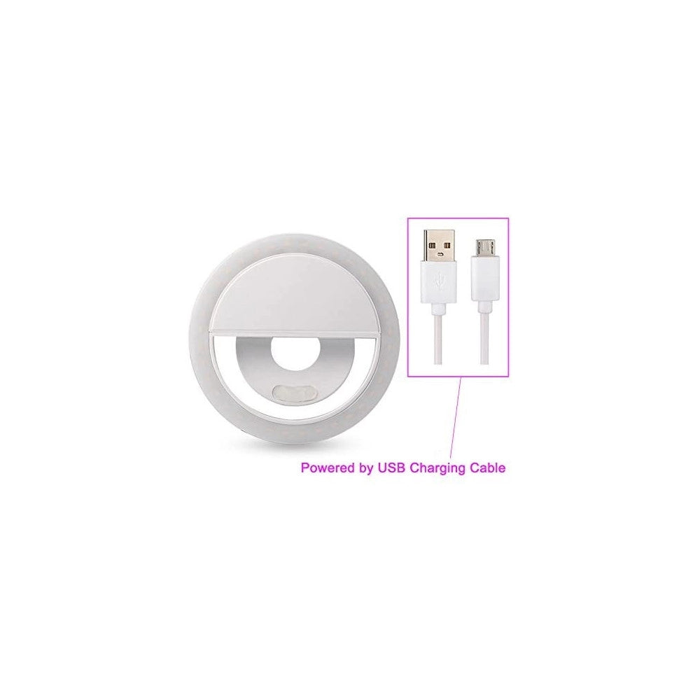 Trade Shop - Anello Ring Light 36 Led Per Selfie Tiktok Ricaricabile Usb Illuminazione Cell -