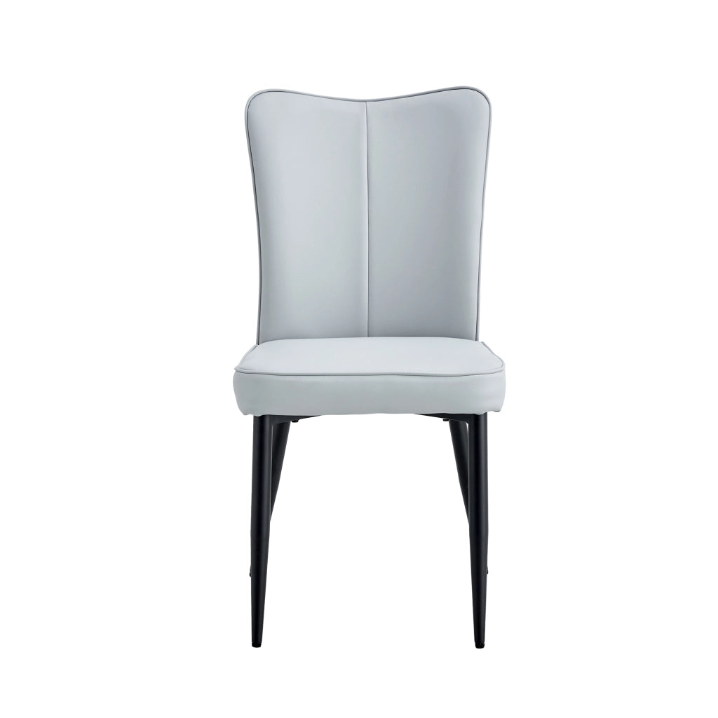 Tavolino Rotondo con 2 Sedie ¨C MINIMAL ¨C MDF, Piano 60 cm, Gambe Nere, Seduta Grigio Chiaro