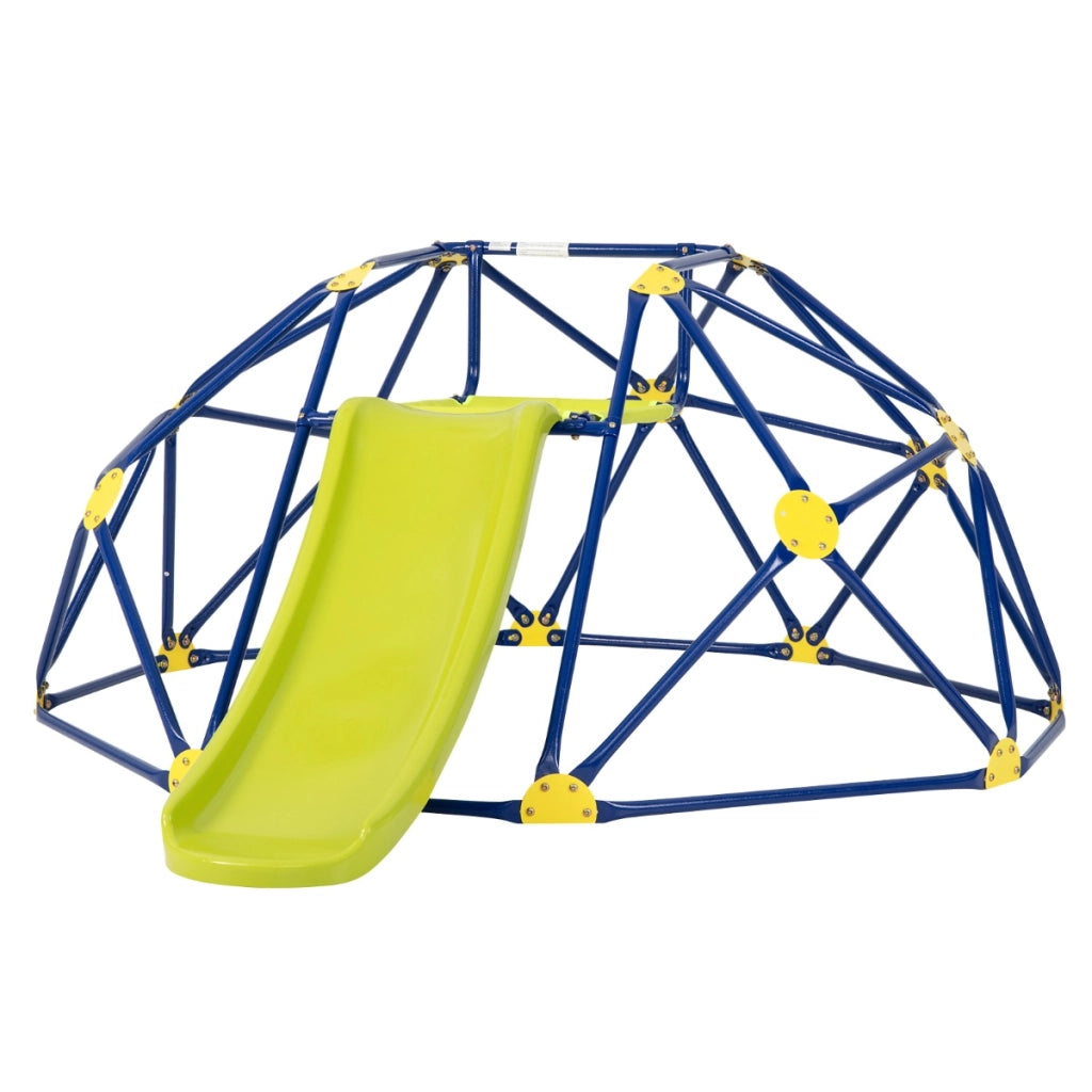 Cupola di arrampicata e set da gioco con scivolo capacit¨¤ di carico di 180KG, Parco giochi per bambini Giallo-Arrampicate e scivoli