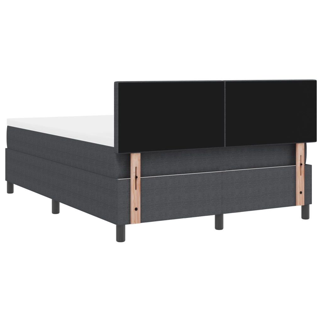 Letto con Box Spring con Materasso&LED Grigio Scuro 160x200 cm Tessuto a Coste