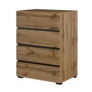 Piccolo buffet HAVANA – 4 cassetti – Rovere e nero – Stile naturale e moderno