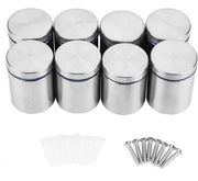 Supporti di Altezza di Qualità in Acciaio Inossidabile 304 - 8 Pezzi - M38 x 50 mm - Penna di Montaggio - Lavagna in Vetro - Design Antiscivolo - Standoff