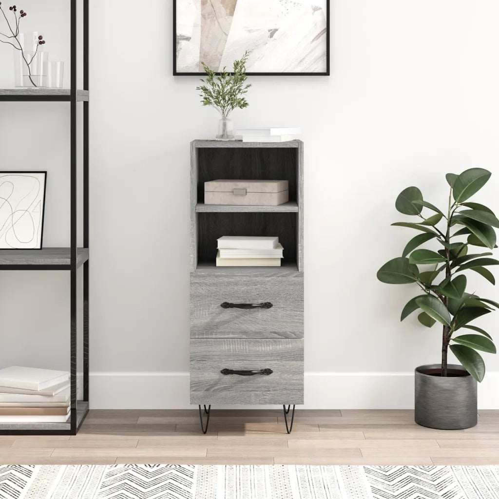 Credenza Grigio Sonoma 34,5x34x90 cm in Legno Multistratocod mxl 128599