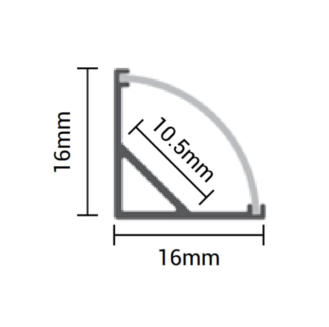 Profilo in alluminio per striscia led angolare grigio 12mm 2m