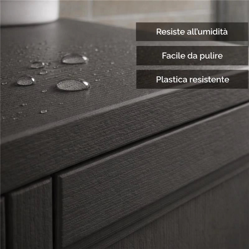 MOBILE BAGNO SALVASPAZIO 2 ANTE IN PLASTICA WENGÉ 40X43X85,5 CM – ARMADIETTO CONTENITORE CON RIPIANO INTERNO PER ASCIUGAMANI, CARTA IGIENICA E ORGANIZZAZIONE BAGNO