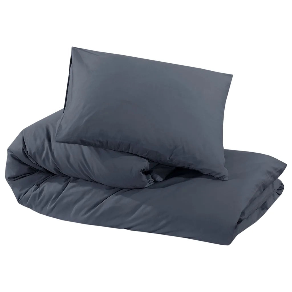 Set Copripiumino Antracite 155x220 cm in Cotone CFW8993136