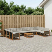 Set di divani da esterno 11 pcs Naturale e Grigio Chiaro 3381723