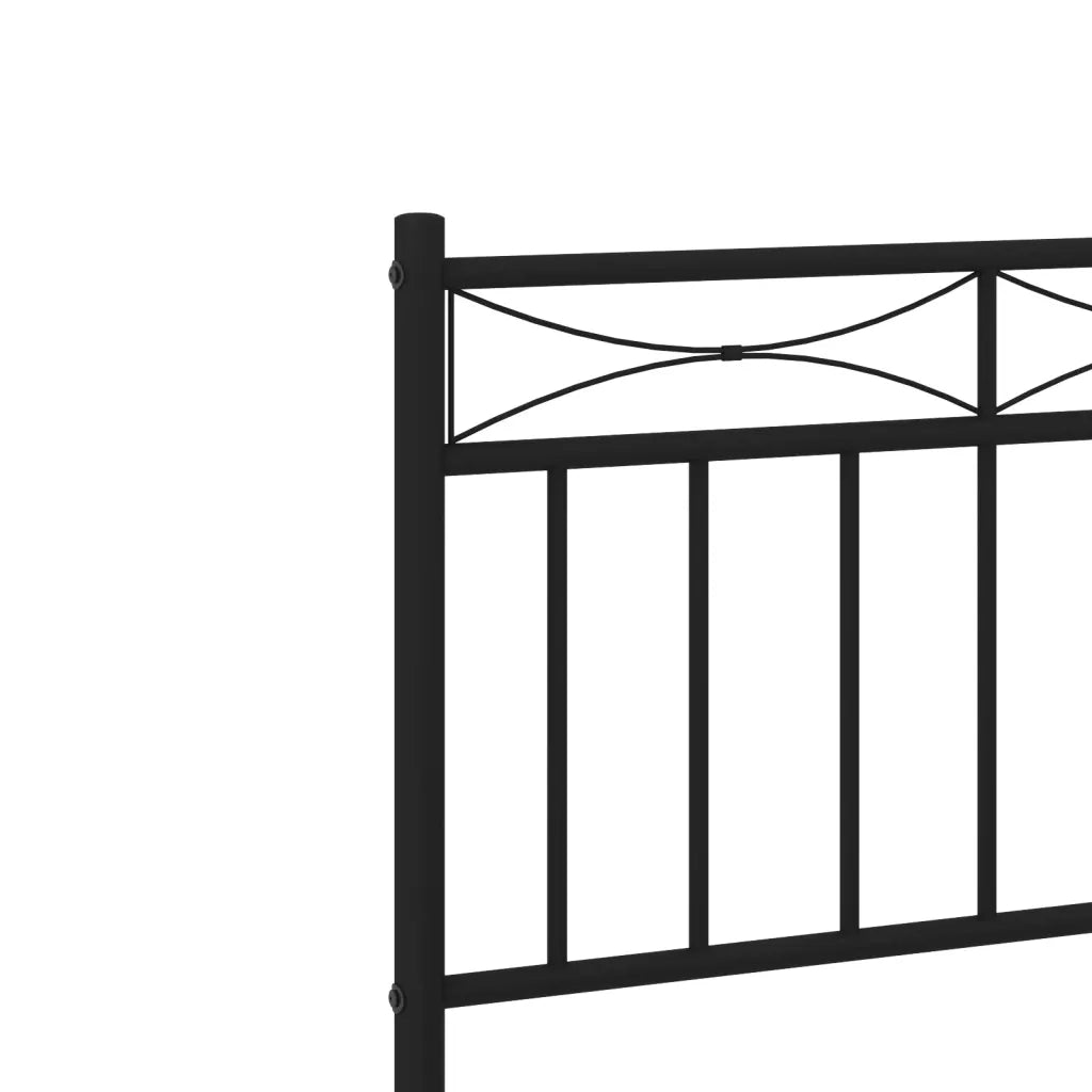 Giroletto con Testiera-Struttura Letto con testiera in Metallo Nero 80x200 cm 556909