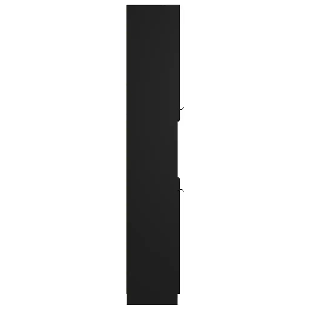 Armadietto da Bagno Nero 32x34x188,5 cm in Legno Multistrato 811323
