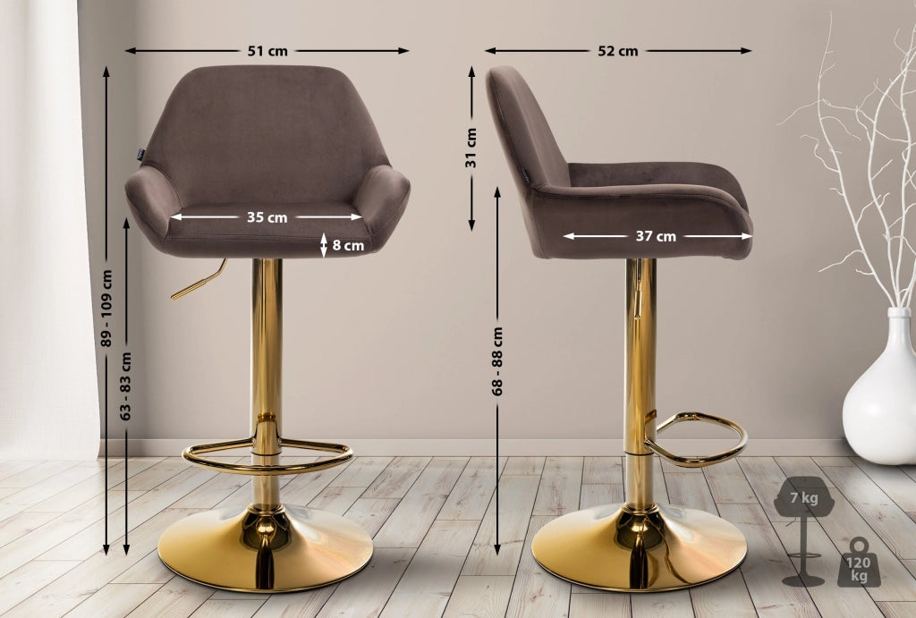 Barhocker Braga Gold Samt