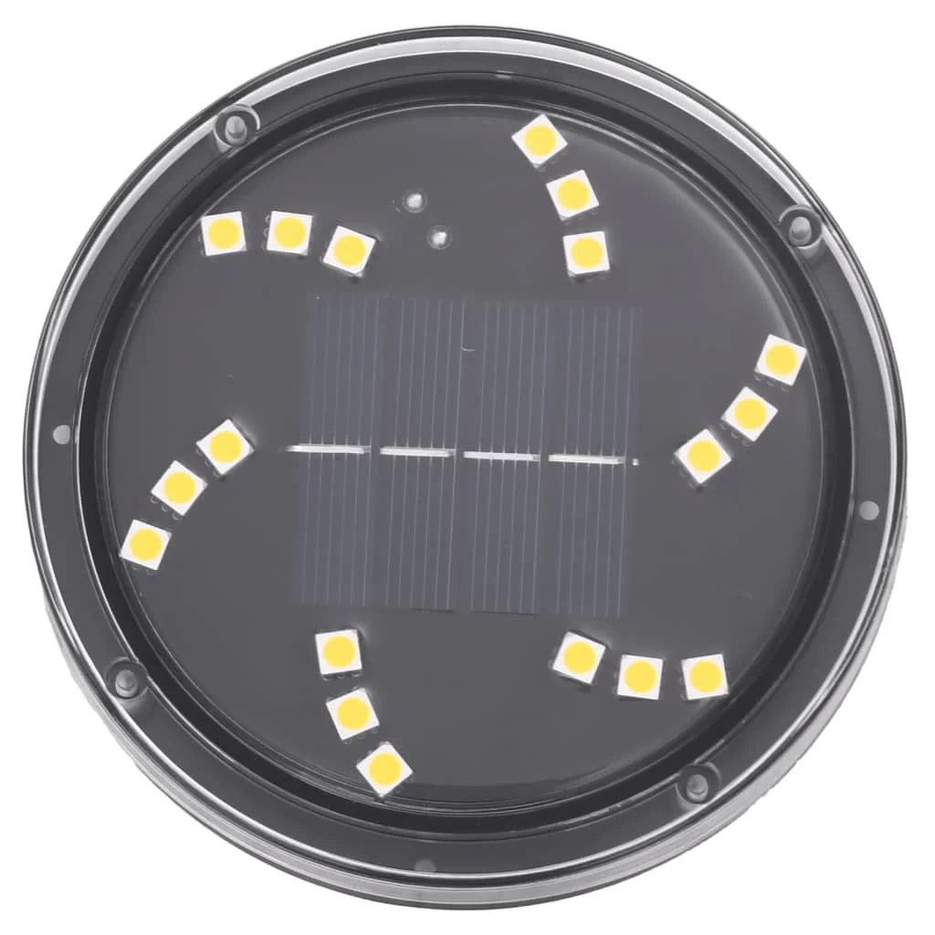Set di 4 luci solari da giardino accessori per illuminazione da esterno 11 x 13 cm plastica nera 02_0056667
