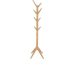 Kapstok in Legno con 8 Ganci - Appoggio Cappotti - Ideale per Entrata, Salotto e Camera da Letto - Beige 180 cm Altezza