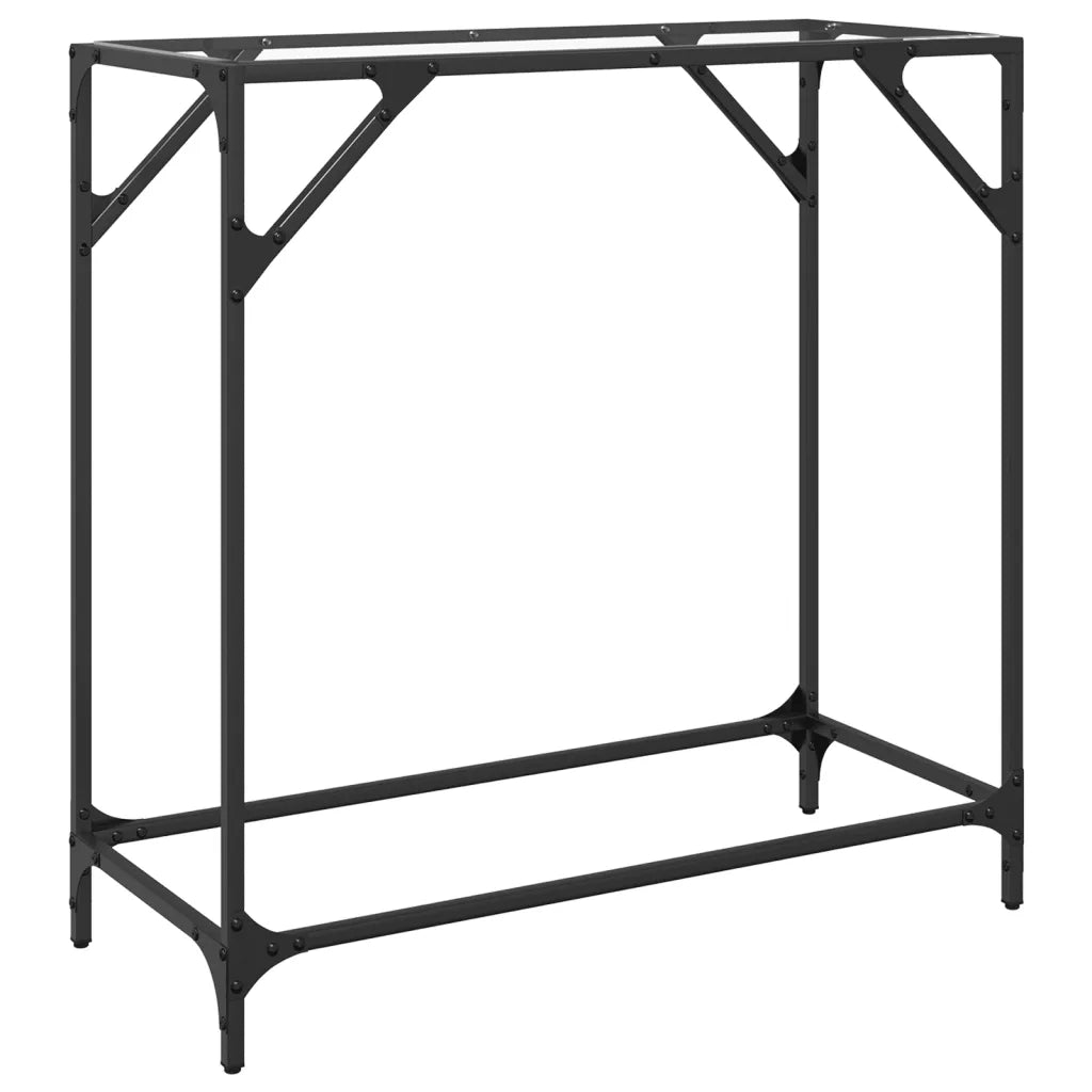 Tavolino Consolle-Tavolino da soggiorno-Tavolo Piano Vetro Trasparente 80x35x81cm in Acciaio