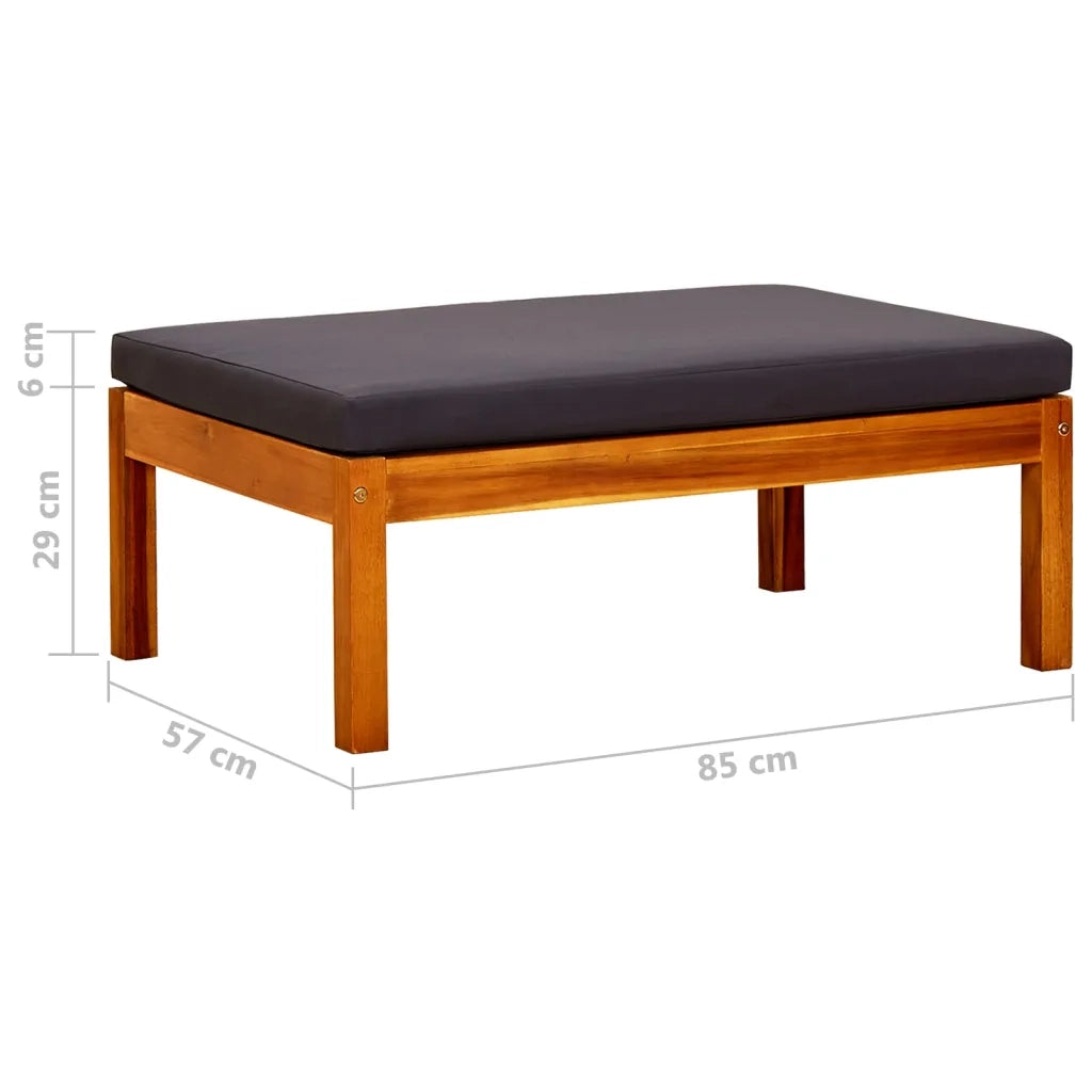 Poggiapiedi da Giardino 2 pz in Legno Massello di Acacia cod mxl 73219