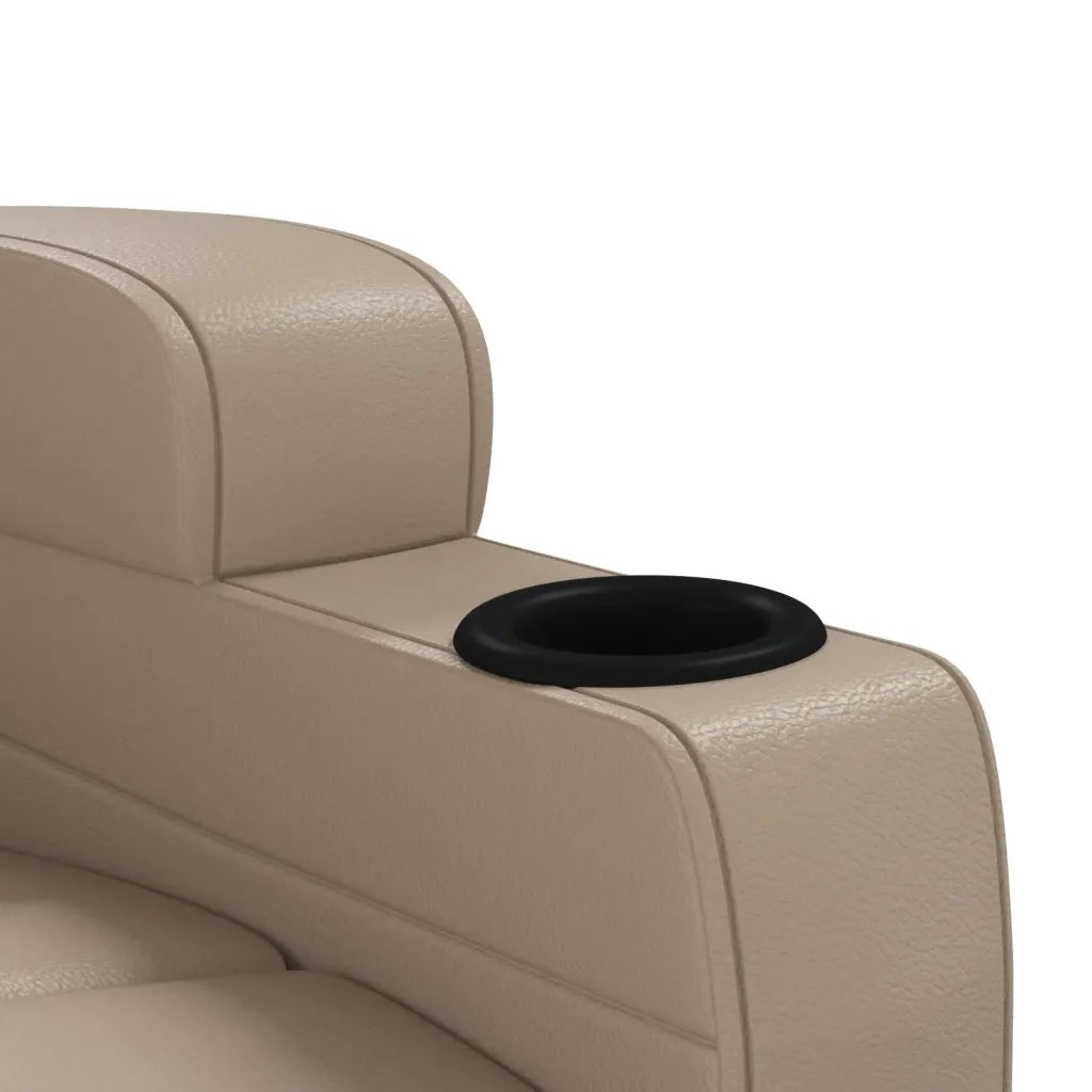 vidaXL Poltrona Massaggiante Cappuccino in Similpelle