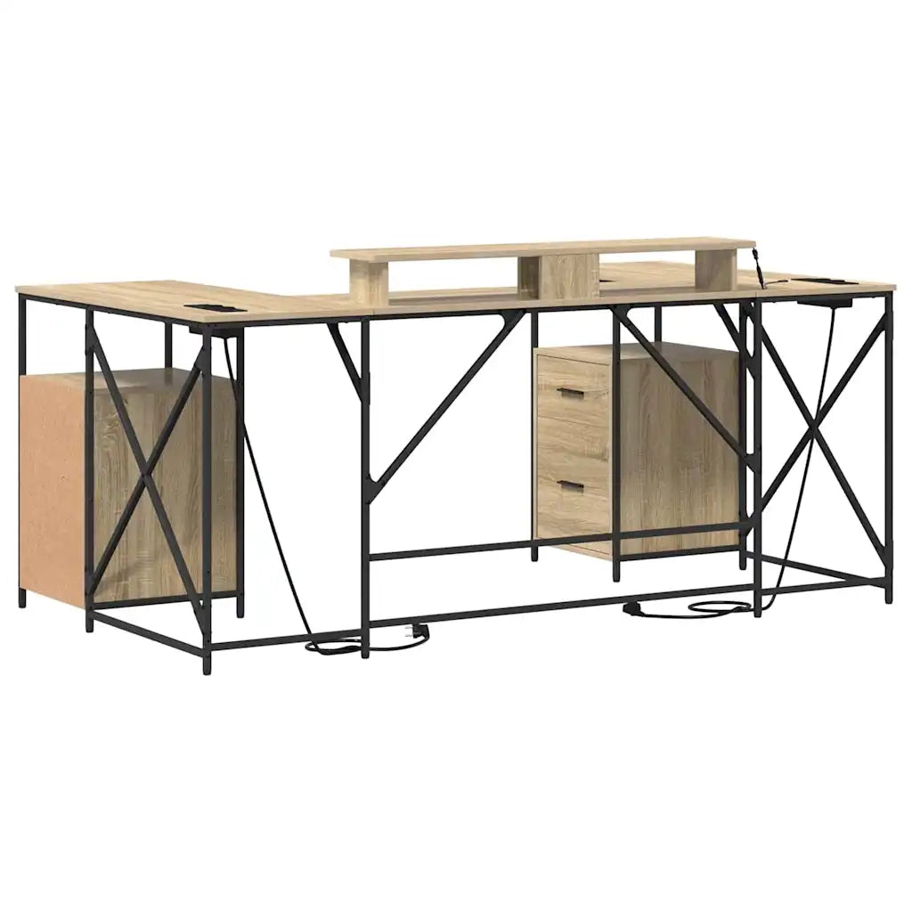 vidaXL Scrivania rovere sonoma 182 x 101 x 87.5 cm Legno multistrato