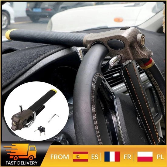 Accessori di sicurezza per veicoli Stabilizzatore di sterzo in alluminio Slot anti-diefstal T-Bar con 3 chiavi Universale