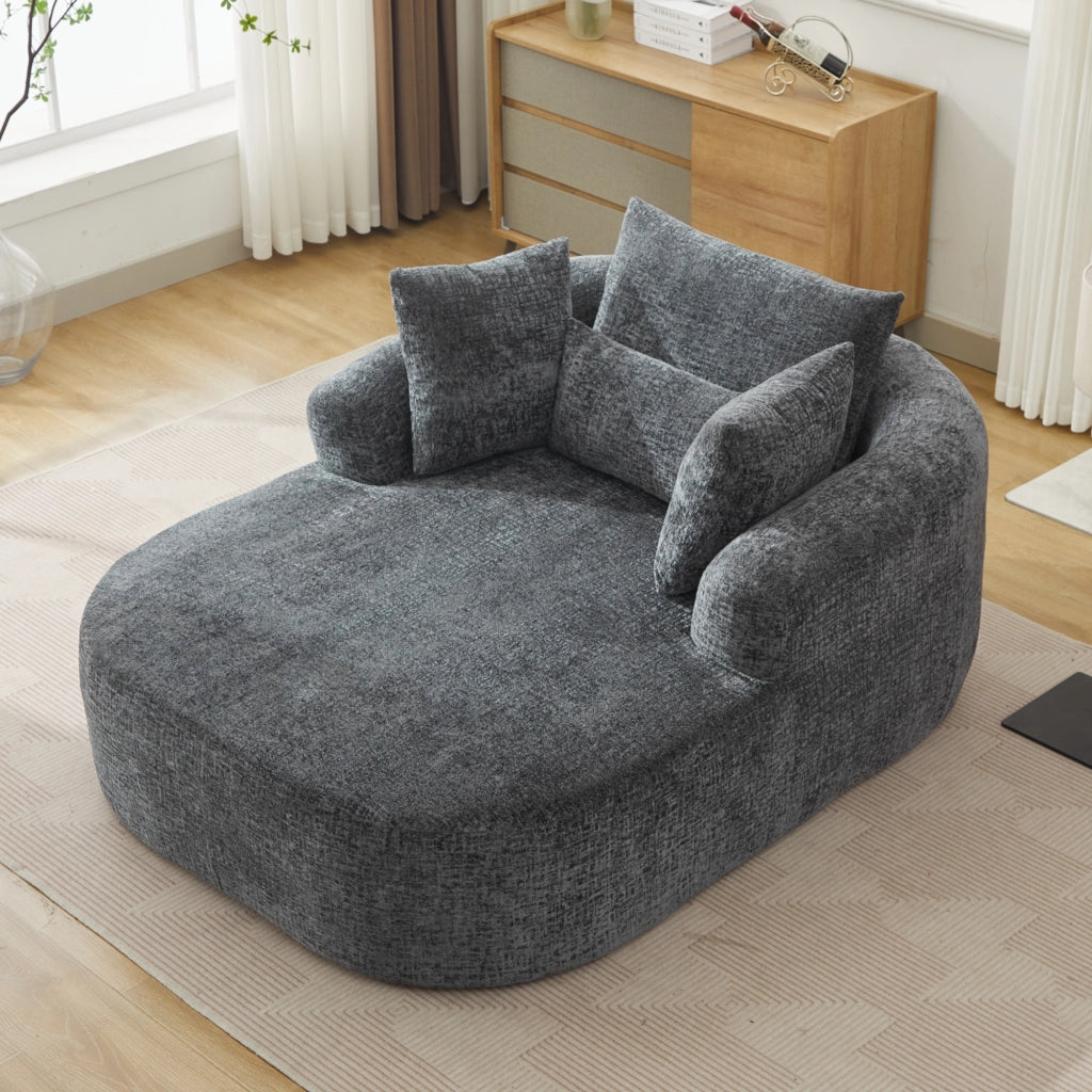 Chaise longue convertibile divano letto con cuscino, per soggiorno e camera, in velluto a coste Grigio
