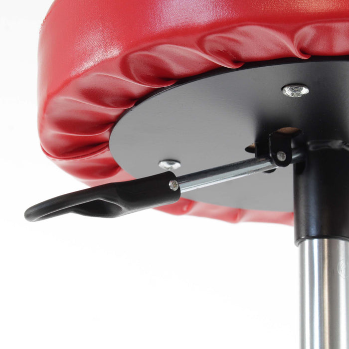 Sgabello per officina con rotelle e altezza regolabile, sedile girevole a 360°, sgabello mobile da meccanico