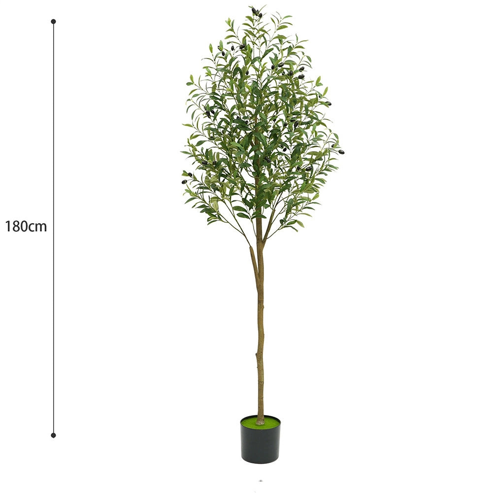 Albero di Olivo Artificiale 180 cm con Rami Regolabili e Vaso Decorativo