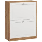 Scarpiera Slim con 3 Ripiani Regolabili a 2 Livelli per 12 Paia, in Truciolato e MDF, 60x24.5x75.5 cm