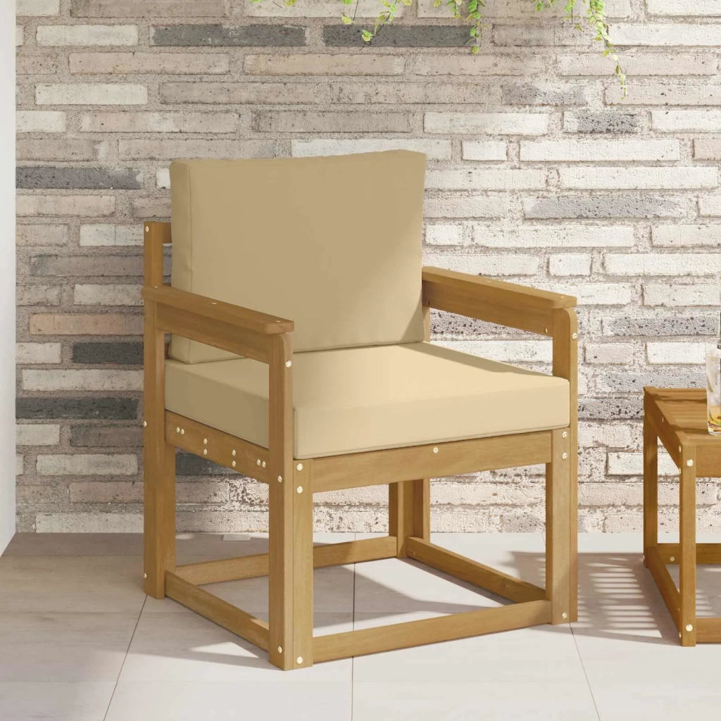 2 Pezzo Set di divani da esterno-Sofa da giardino Poliestere Bianco e Beige 783246