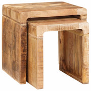 Tavoli da annidamento 2 pcs Marrone Legno di mango massello 4104559