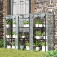 Serra da Giardino con Ripiani a 3 Livelli, Serra da Balcone, 3 Porte Avvolgibili con Zip, 215 x 46 x 151 cm, Verde