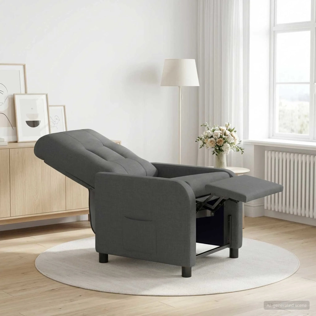Divano Sedia-Poltrona reclinabile Grigio Scuro Tessuto 608858