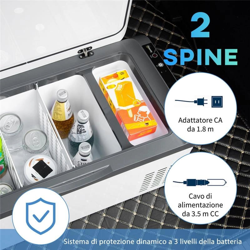 MAURY'S FRIGO PORTATILE ELETTRICO A COMPRESSORE 20L CON MANIGLIA E SCHERMO LCD, FRIGORIFERO PICCOLO DA 12/24V DC E 110/240V AC, PER AUTO E CAMION OKX