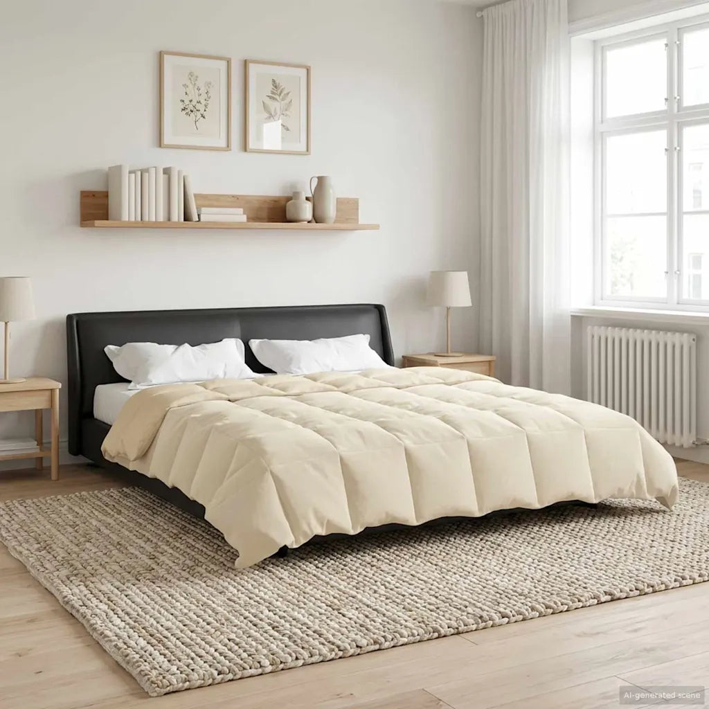 Duvet Estivo Trapuntato Crema 240 x 260 cm Microfibra 42025988