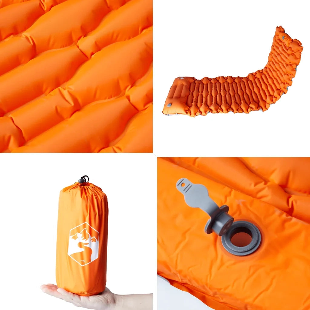 Materasso Campeggio Autogonfiabile Cuscini 1 Persona Arancio CFW5060810