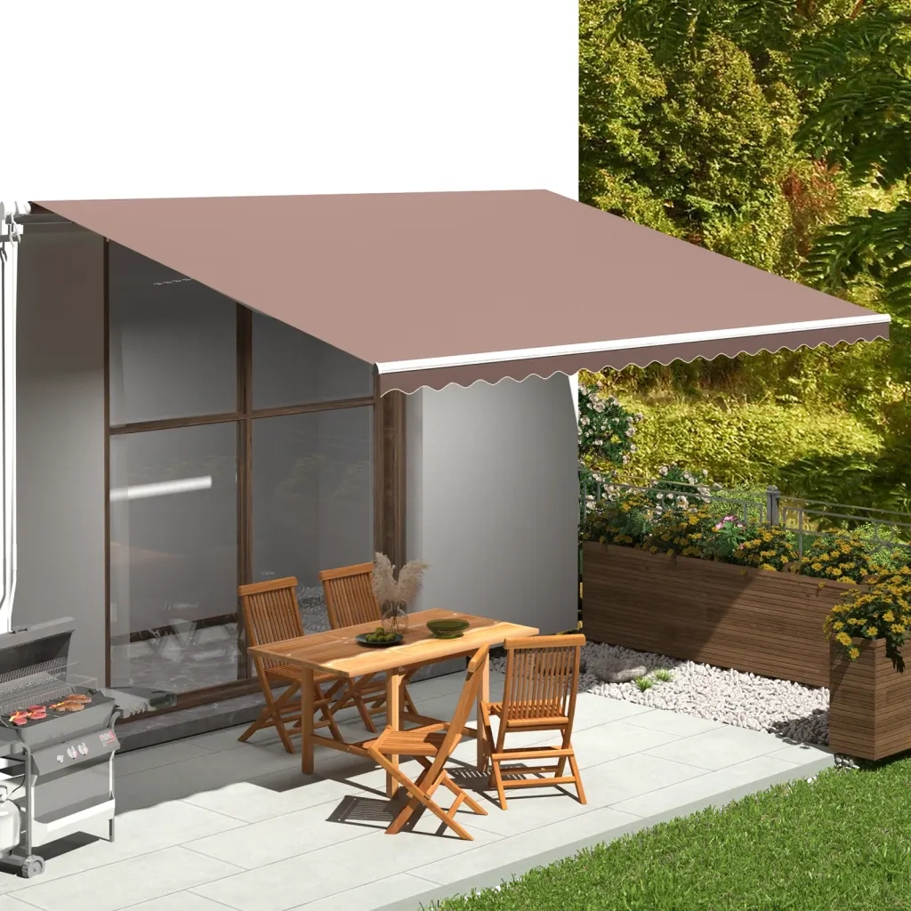 Tessuto di Ricambio per Tenda da Sole Marrone 5x3,5 m cod mxl 54768
