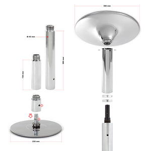Palo da pole dance Ø 45 mm Altezza regolabile 2,31-2,74 m In acciaio Non richiede fori