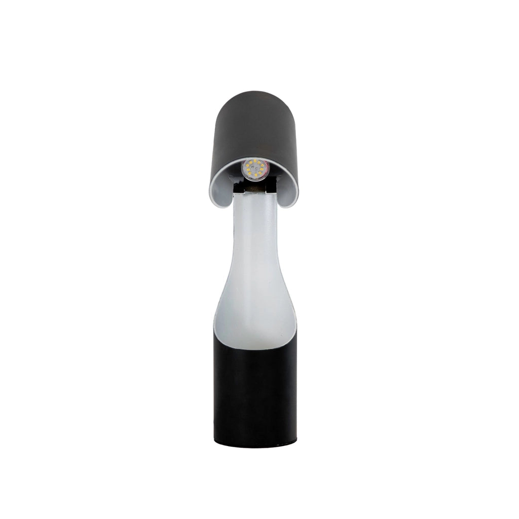 Lampada da tavolo in acciaio nero e bianco