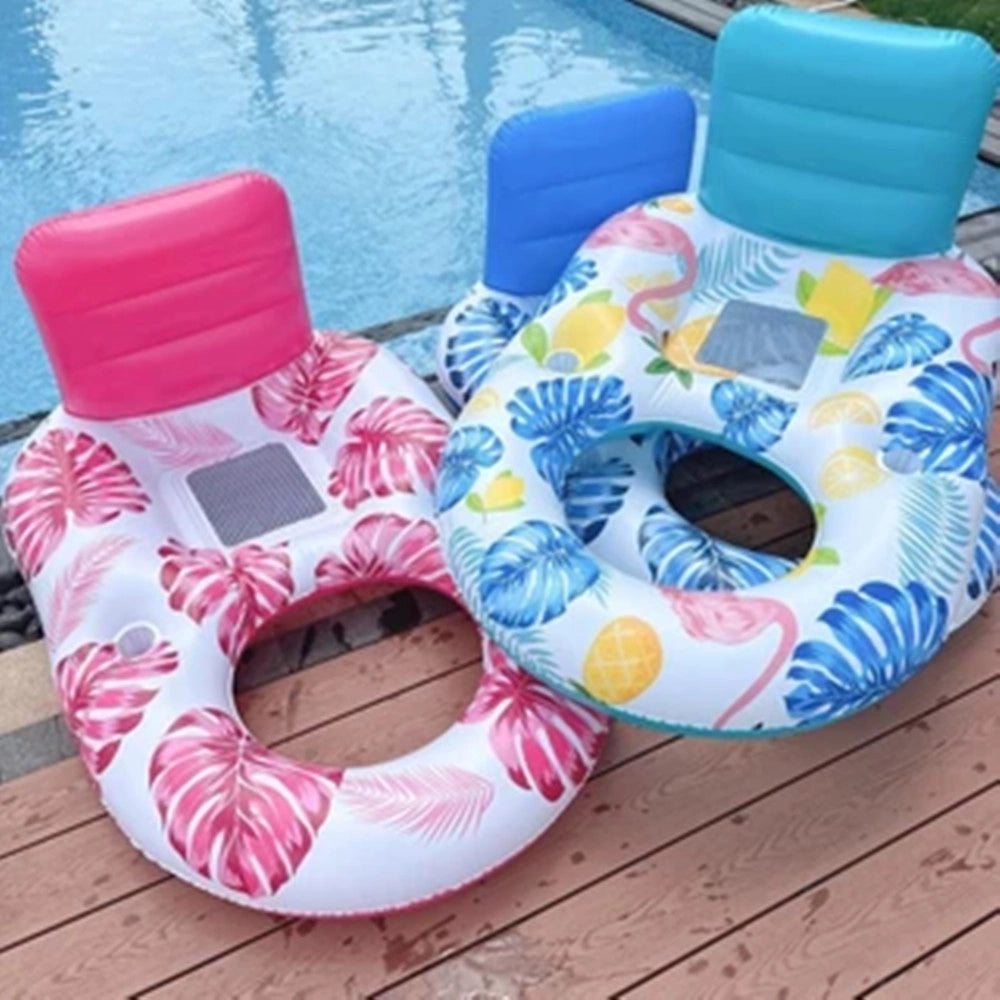 Trade Shop - Poltrona Lounge Gonfiabile Galleggiante Con Portabicchieri Piscina 170x110cm 628534 -