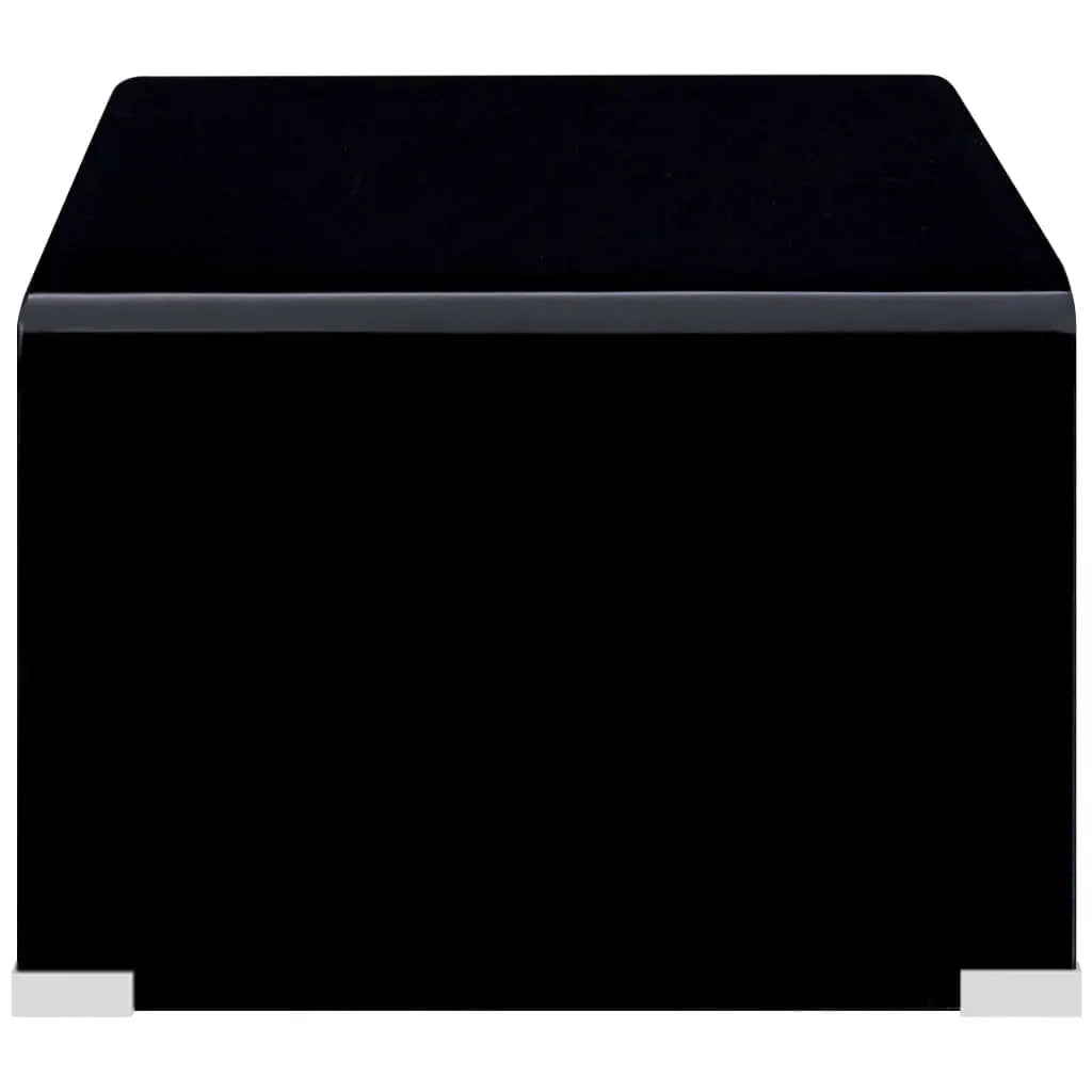 Tavolino da Caffè Nero 98x45x31 cm in Vetro Temperato 284729