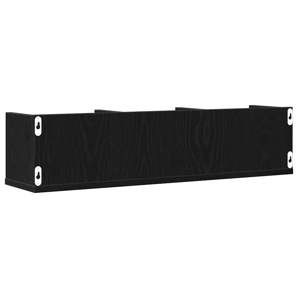 Scaffale da parete con lo scaffale Rovere Nero 75 x 18 x 18 cm 862461
