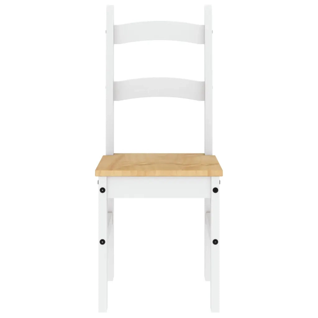 Sedie da Pranzo 2 pz Bianche 40x46x99 cm Legno Massello di Pino
