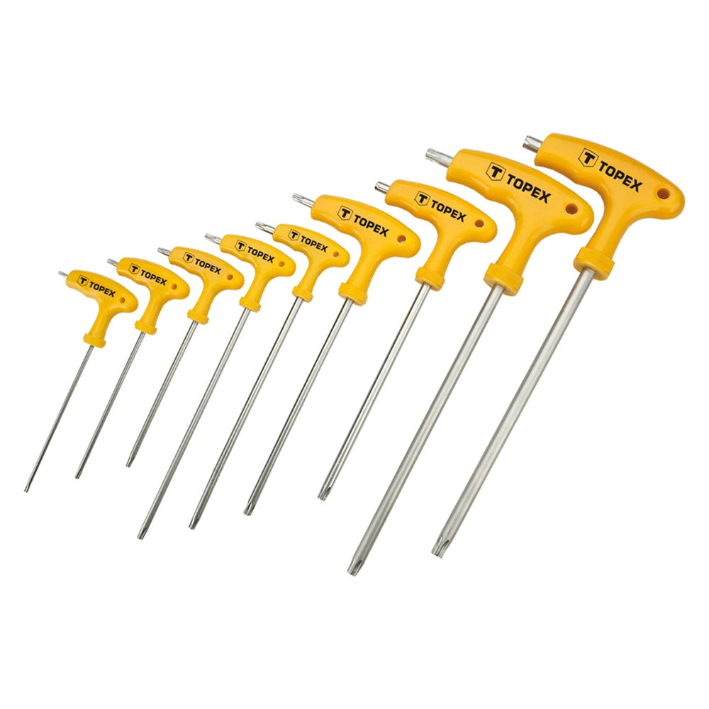 SERIE CACCIAVITI A 'T' RESISTANT-TORX 9 pz  - TOPEX