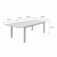 Tavolo da giardino rettangolare allungabile in legno, 8 a 10 posti,