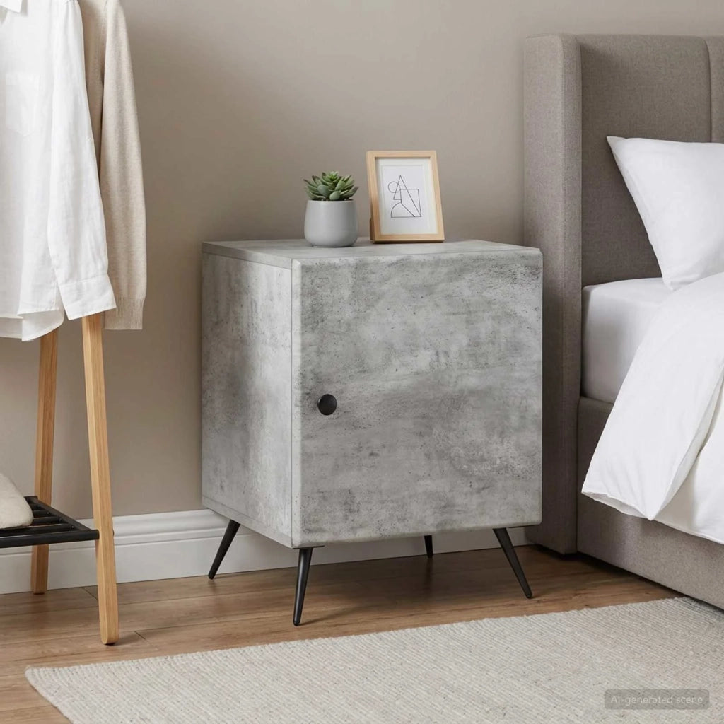 Armadio da Notte 2 pz Grigio Cemento 43 x 34,5 x 50 cm 895492
