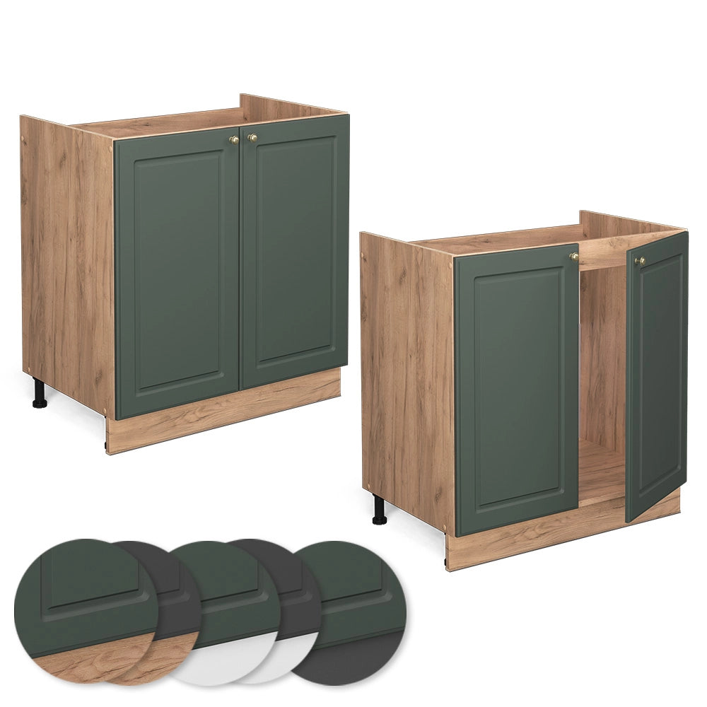 Vicco Mobile lavello cucina Verde-oro Country House 80 cm senza piano di lavoro