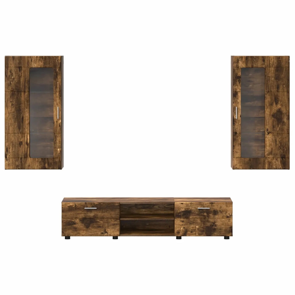 Set mobile TV FLORIN 3 pcs Rovere fumé Legno multistrato 3397929