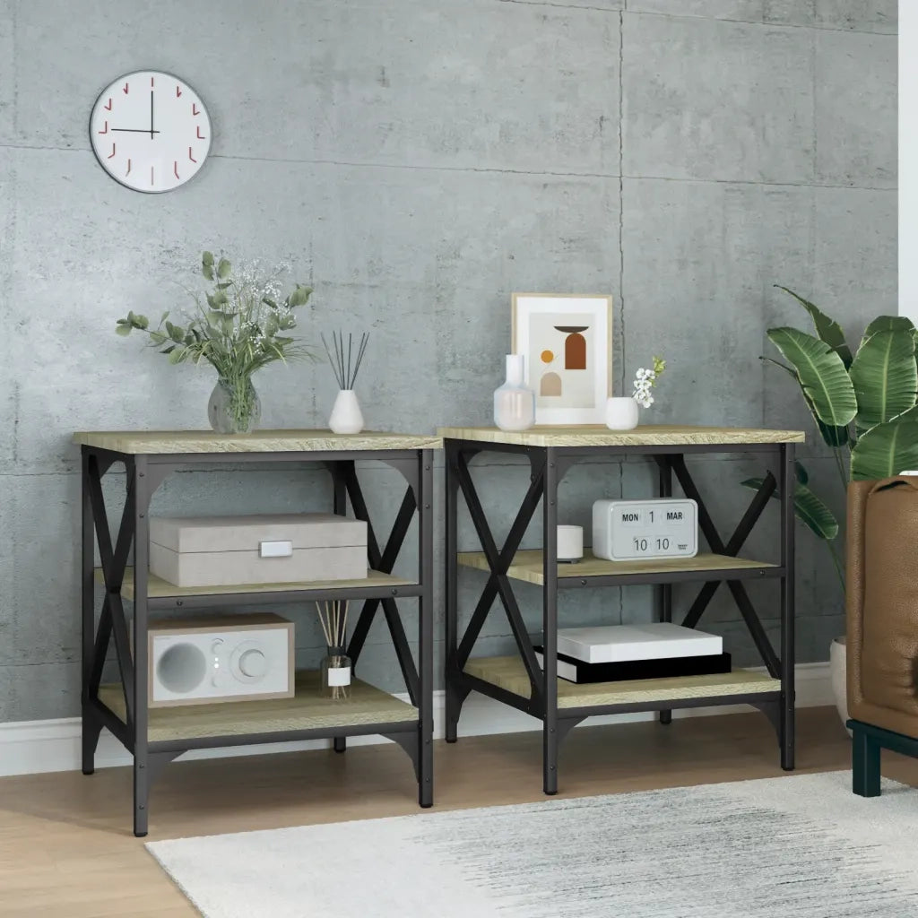 Tavolini 2 pz | Tavolo laterale Rovere Sonoma 40x42x50 cm in Legno Multistrato