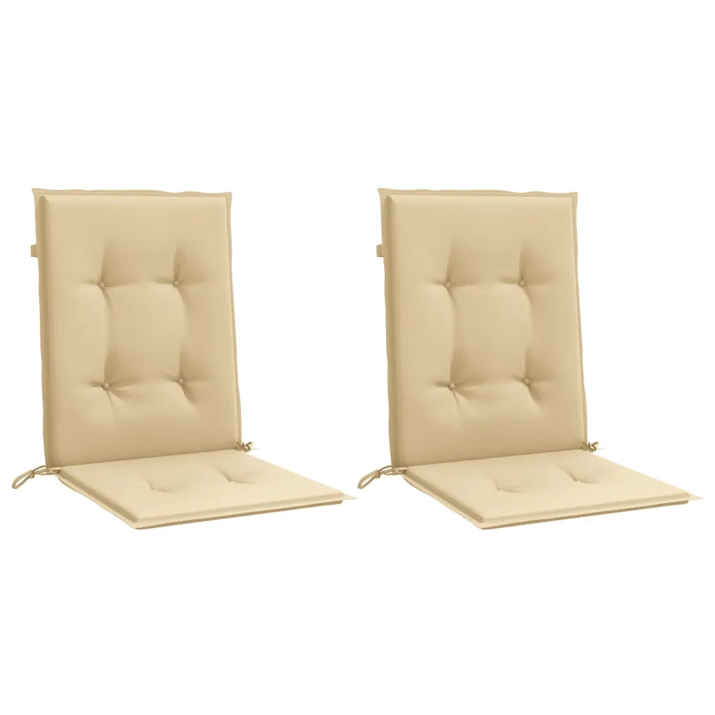 Cuscini Sedia Schiena Bassa 2 pz Beige MÃ©lange 100x50x4 Tessuto