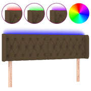 Testiera | Testata a LED Marrone Scuro 163x16x78/88 cm in Tessuto