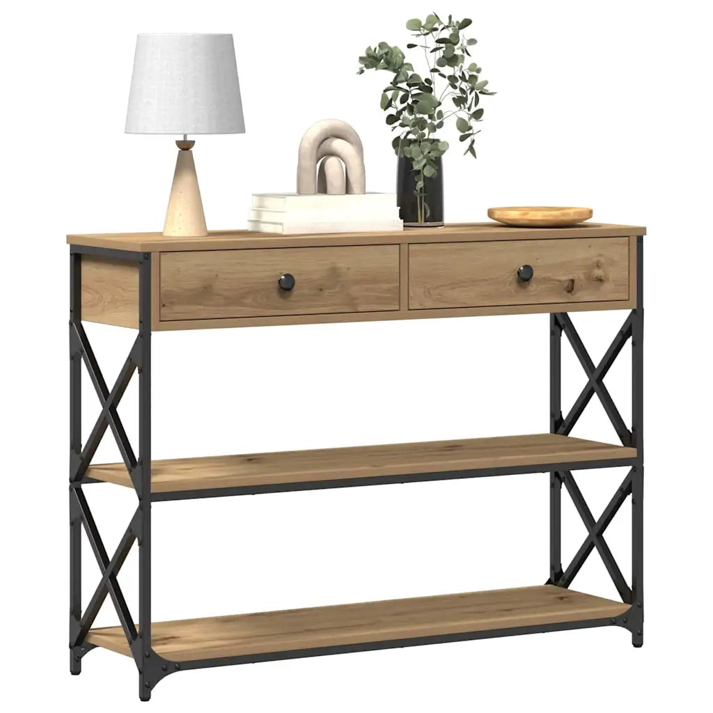 Tavolo Consolle rovere artigianale 100 x 28 x 75 cm